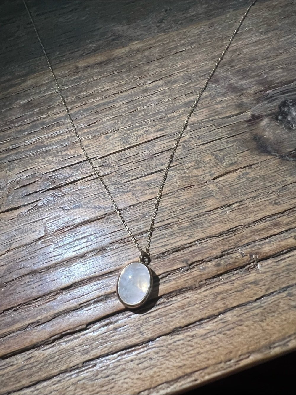 Catbird Sorcerer’s Pendant, 14k Moonstone Oval Pendant Necklace - 16 inch length - Picture 5 of 6